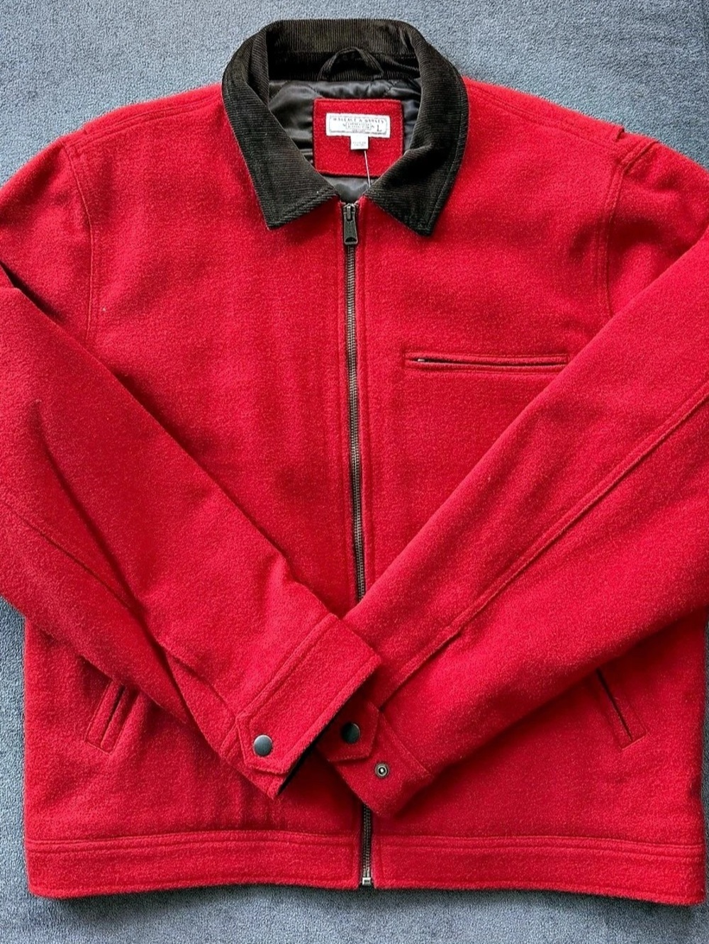 Wallace & Barnes Primaloft Wool Blend Jacket Wool Blend Jacket Red Size Large